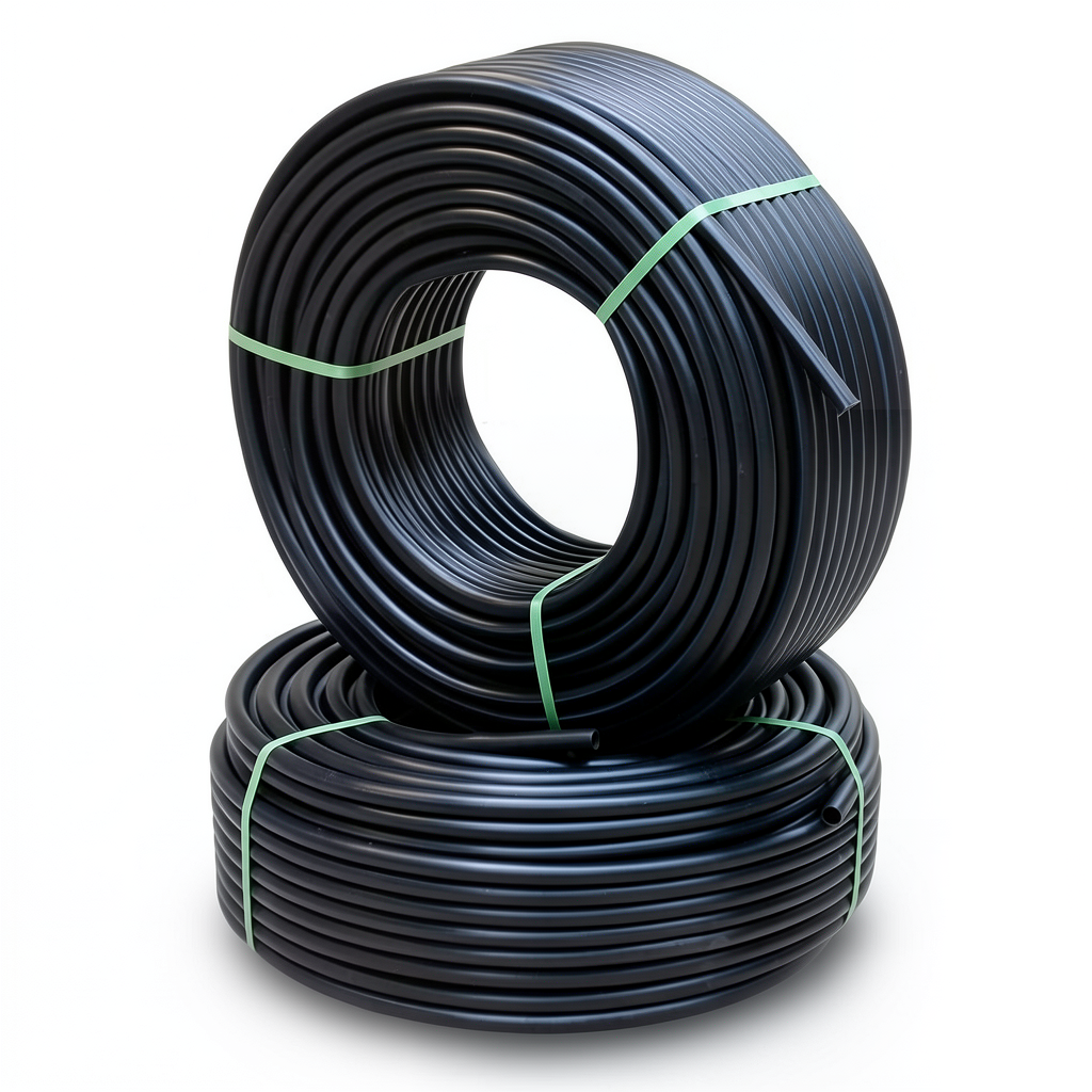 أنابيب HDPE PE 80 ضغط 8 بار قطر خارجي 75 مم سمك 6.8 مم لون اسود