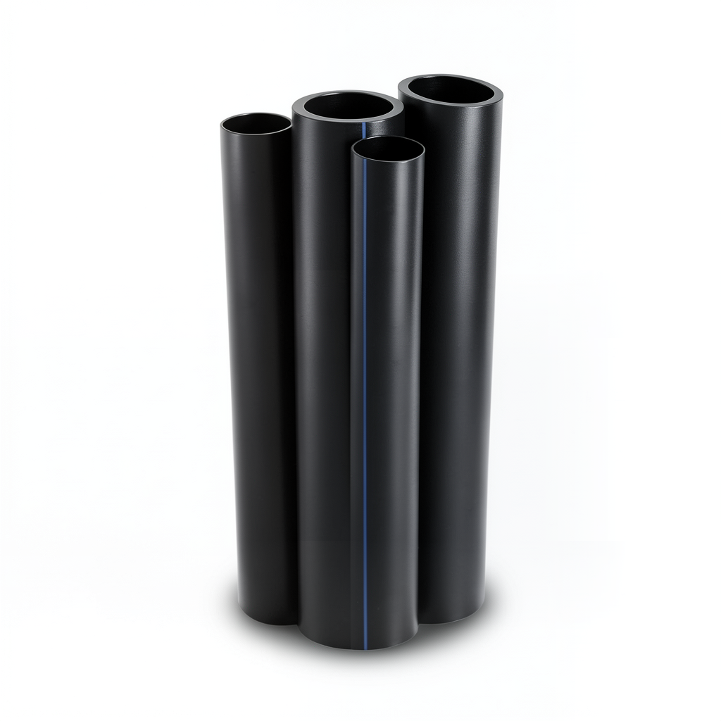 مواسير HDPE PE 80 ضغط 10 بار قطر خارجي 560 مم سمك 50.9 مم لون أسود