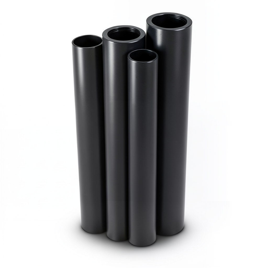 أنابيب HDPE PE 80 ضغط 8 بار قطر خارجي 450 مم سمك 26.7 مم لون أسود