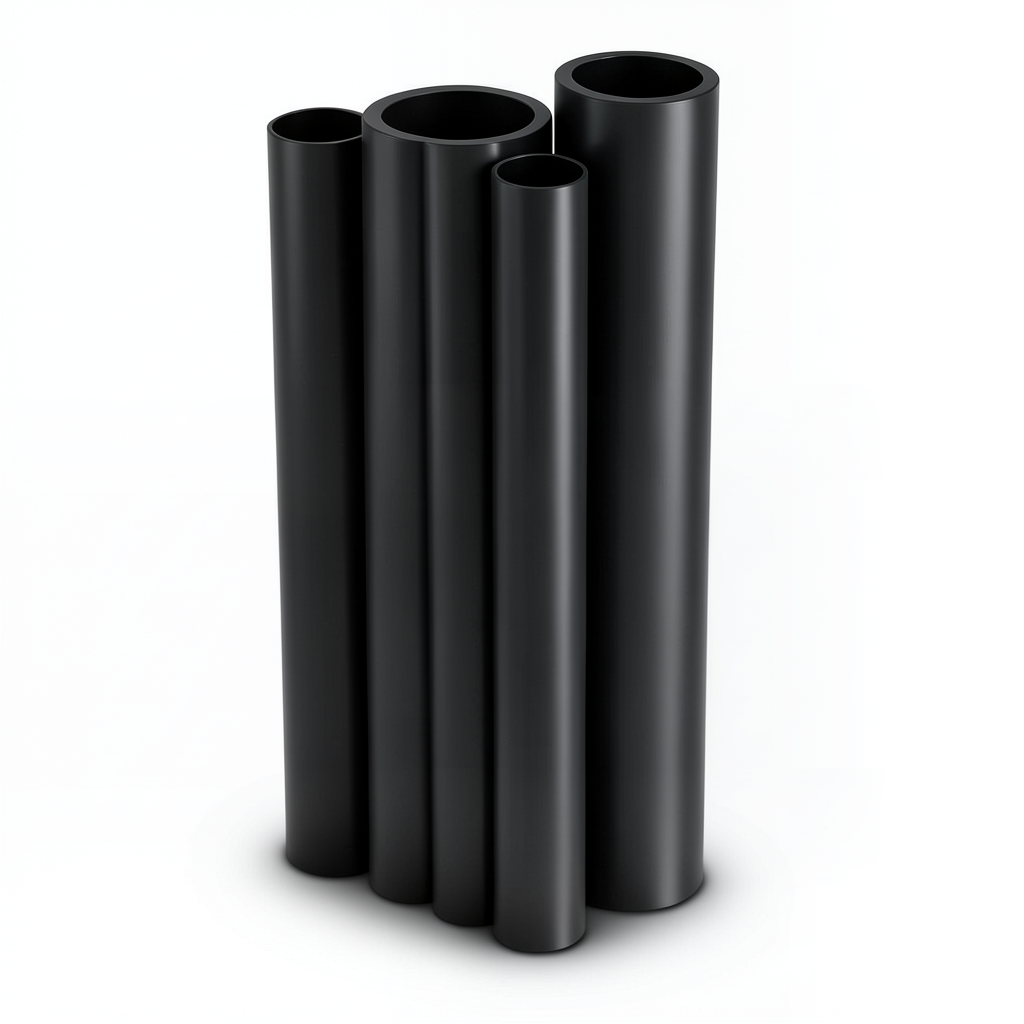 أنابيب HDPE PE 100 ضغط 10 بار قطر خارجي 630 مم سمك 57.3 مم لون أسود