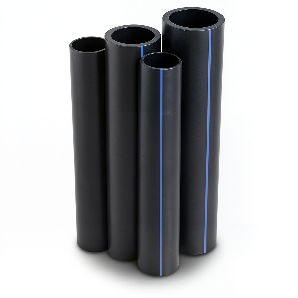 أنابيب HDPE PE 80 ضغط 8 بار قطر 560 مم سمك 33.2 مم لون أسود