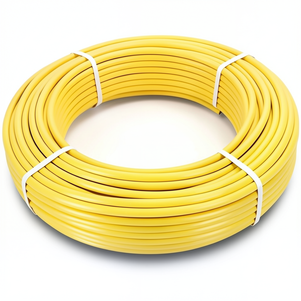 أنابيب HDPE PE 80 ضغط 8 بار قطر خارجي 75 مم سمك 6.8 مم لون أصفر