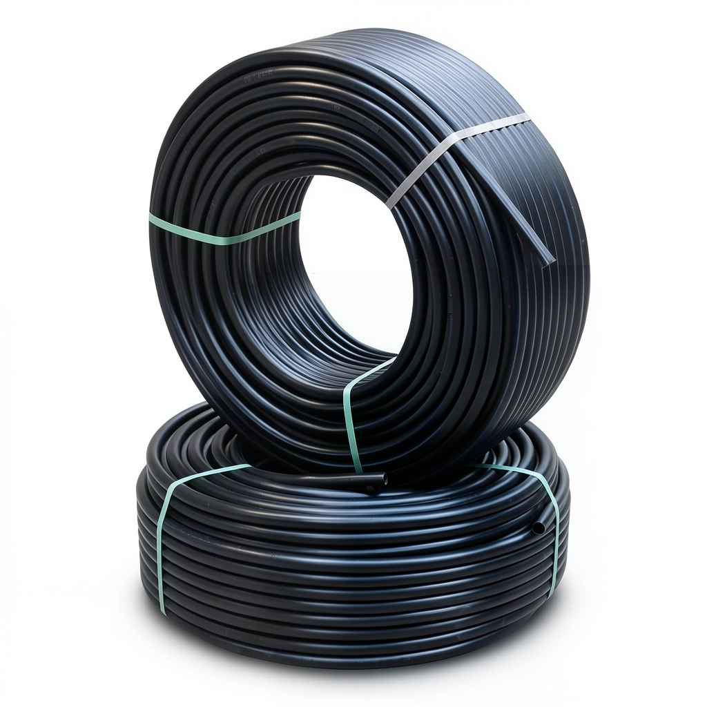 أنابيب HDPE PE 80 ضغط 8 بار قطر خارجي 125 مم سمك 7.4 مم لون أسود
