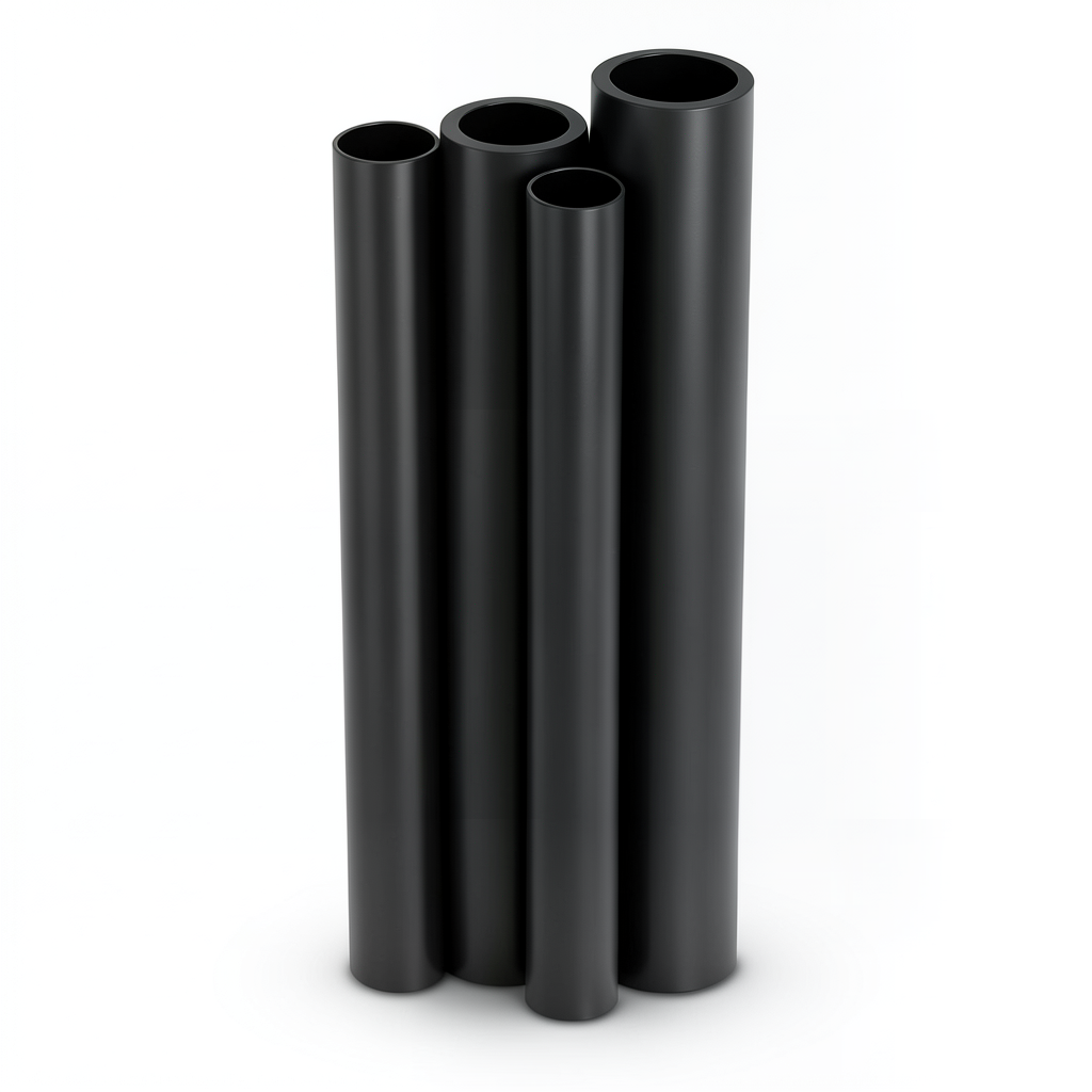 مواسير HDPE PE 80 ضغط 8 بار سمك 10.7 مم قطر خارجي 180 مم لون أسود