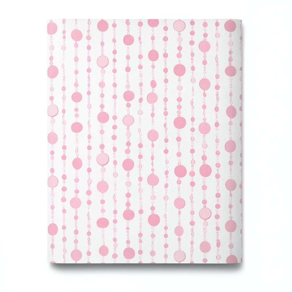 Youth and Children Wallpaper 10m x 0.53m White with Pink, Model GK9030