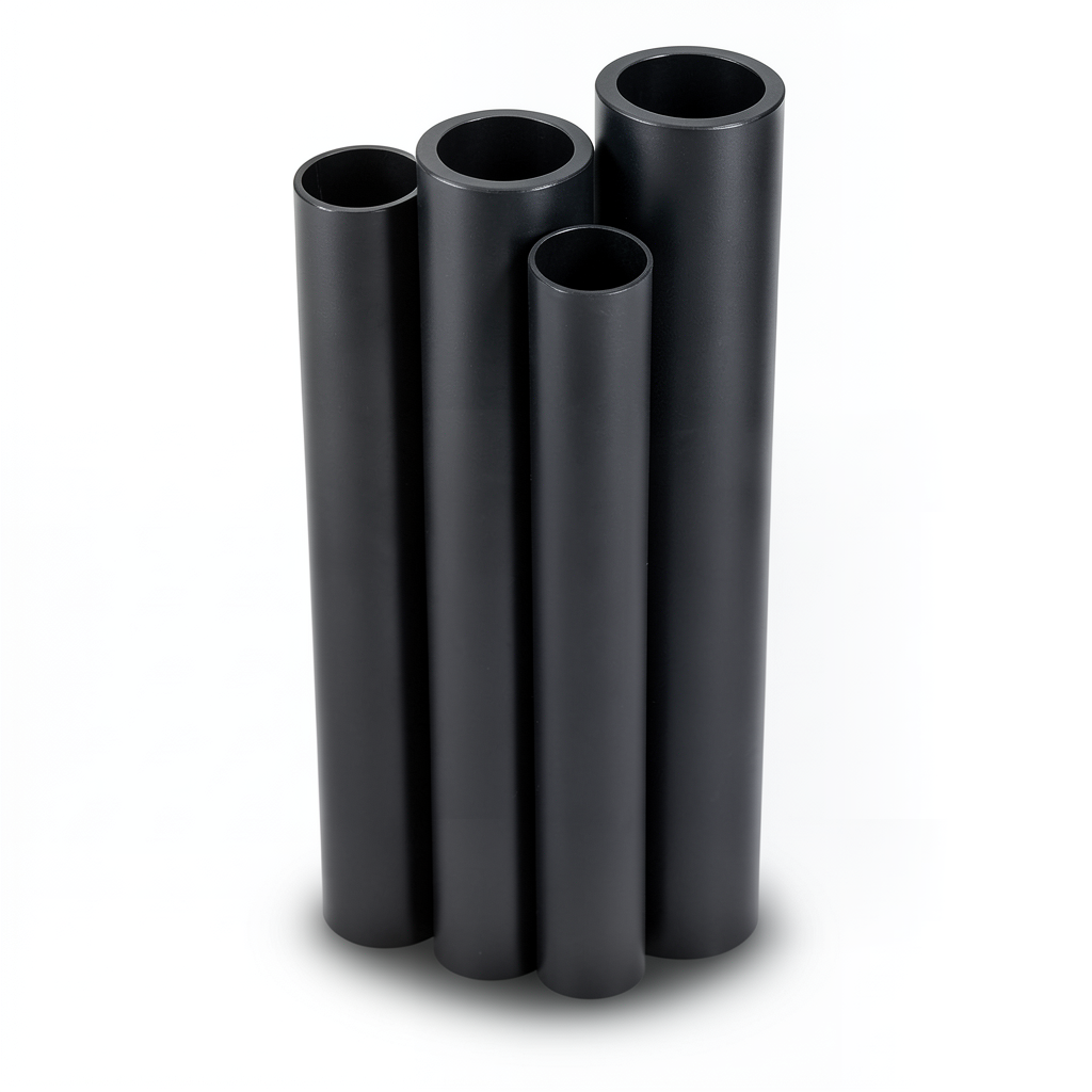 مواسير HDPE PE 100 ضغط 10 بار قطر خارجي 500 مم سمك 29.7 مم لون أسود