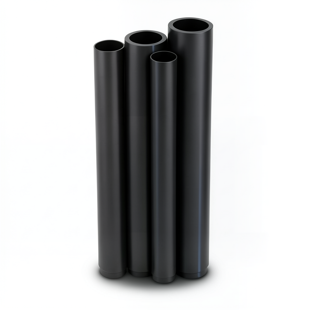 أنابيب HDPE PE 80 ضغط 8 بار قطر خارجي 630 مم سمك 37.4 مم لون أسود