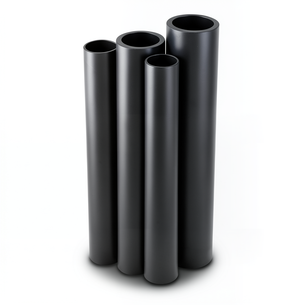HDPE Pipes PE 80 Pressure 8 Bar Outside Diameter 450 mm Thickness 26.7 mm Black