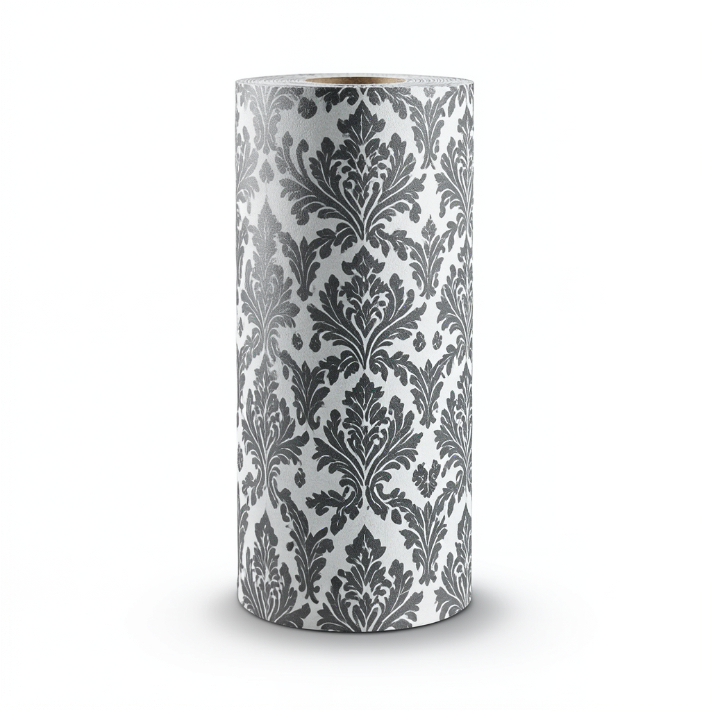 Wall Covering Classic Design 15.6m×106cm Dark Gray & White