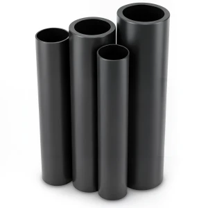 مواسير HDPE PE 80 ضغط 8 بار سمك 10.7 مم قطر خارجي 180 مم لون أسود