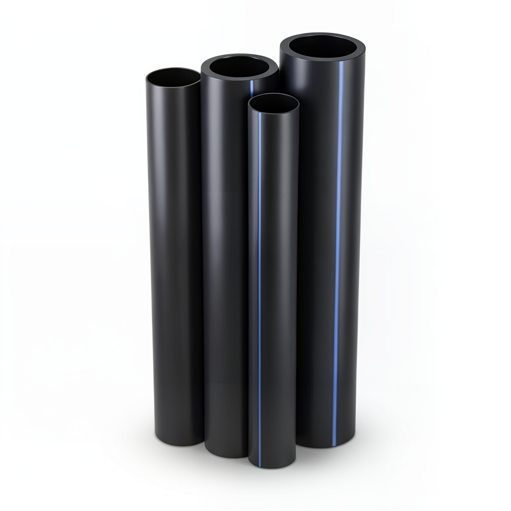 أنابيب HDPE PE 80 ضغط 8 بار قطر خارجي 630 مم سمك 37.4 مم لون أسود