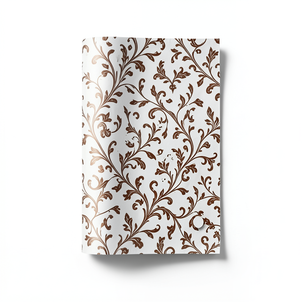 Classic Wall Decoration Vinyl Sheath 10m x 53cm Brown on White