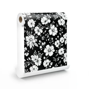Wallpaper Classic Design 10m×53cm Snowy White on Black