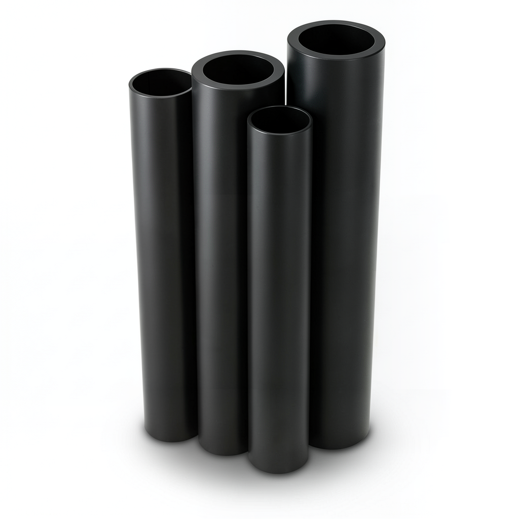 HDPE Pipes PE 80 8 Bar Outer Diameter 250 mm Thickness 14.8 mm Black