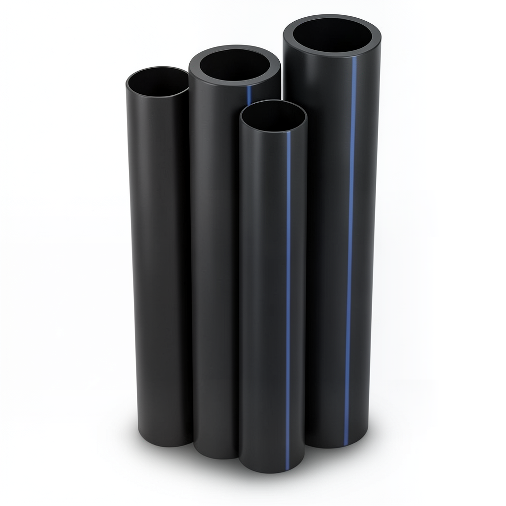 مواسير HDPE PE 80 ضغط 8 بار قطر خارجي 355 مم سمك 21.1 مم لون أسود