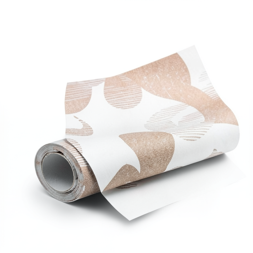 Classic Wallpaper Vinyl Sheath 10m x 53cm Light Brown Snowy White