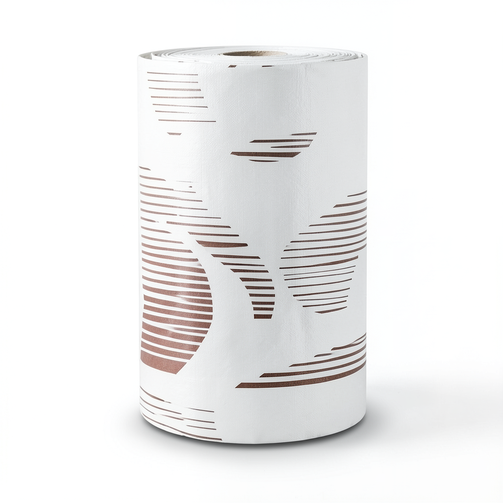 Classic Wallpaper Vinyl Sheath 10m x 53cm White with Brown