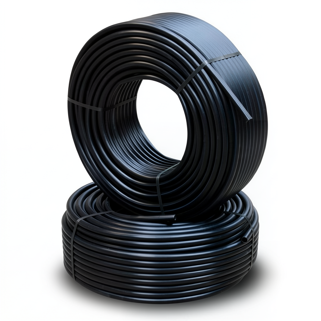 أنابيب HDPE PE 100 ضغط 10 بار قطر خارجي 125 مم سمك 7.4 مم لون أسود