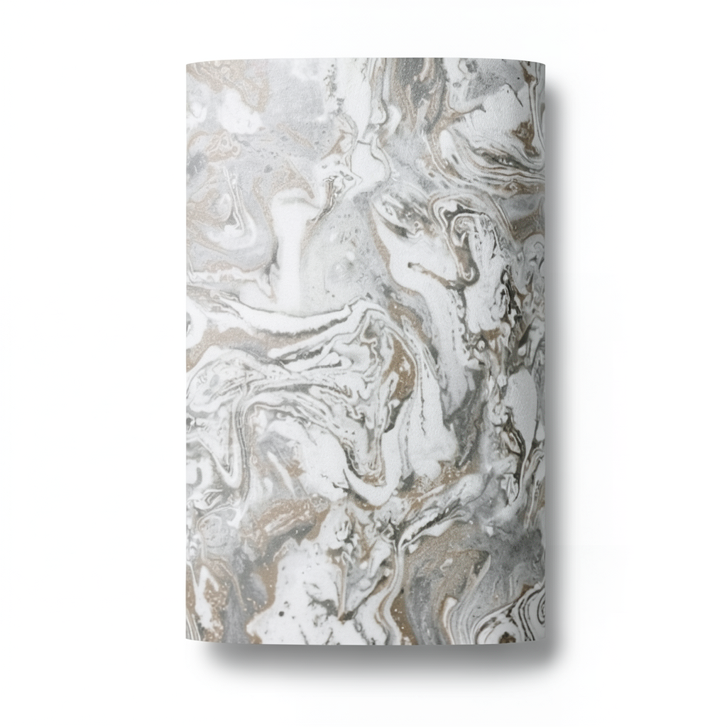 Wall Covering Classic Design 15.6m×106cm White with Brown and Gray