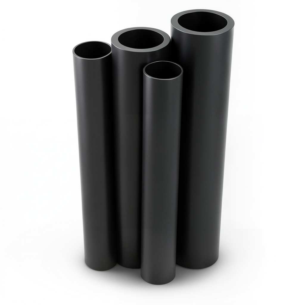 HDPE Pipes PE 80 8 Bar Outer Diameter 250 mm Thickness 14.8 mm Black