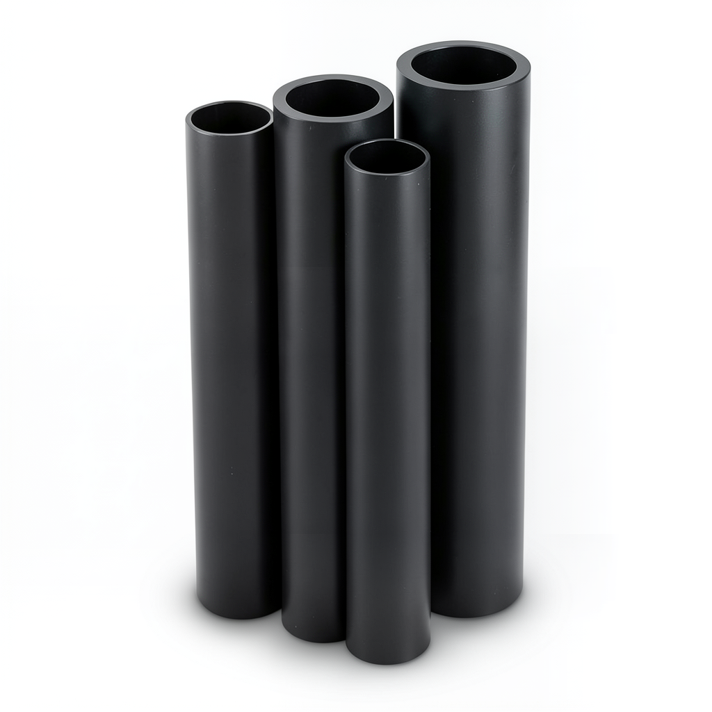 مواسير HDPE PE 100 ضغط 10 بار قطر خارجي 630 مم سمك 37.4 مم لون أسود