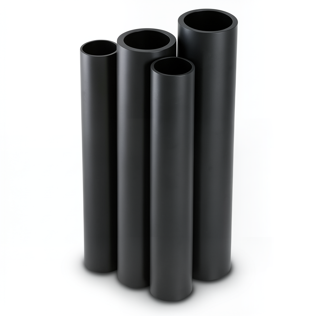 مواسير HDPE PE 100 ضغط 10 بار قطر خارجي 180 مم سمك 10.7 مم لون أسود