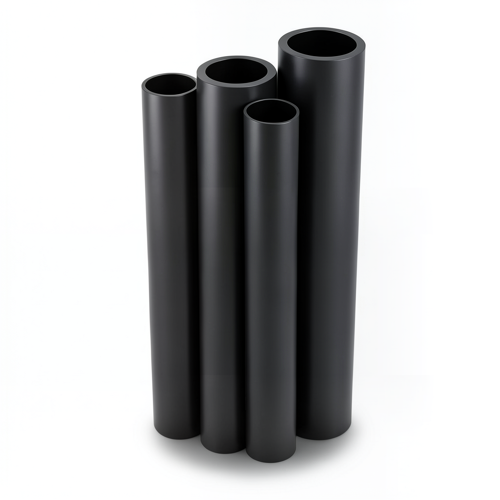 مواسير HDPE PE 100 ضغط 10 بار قطر خارجي 200 مم سمك 11.9 مم لون أسود