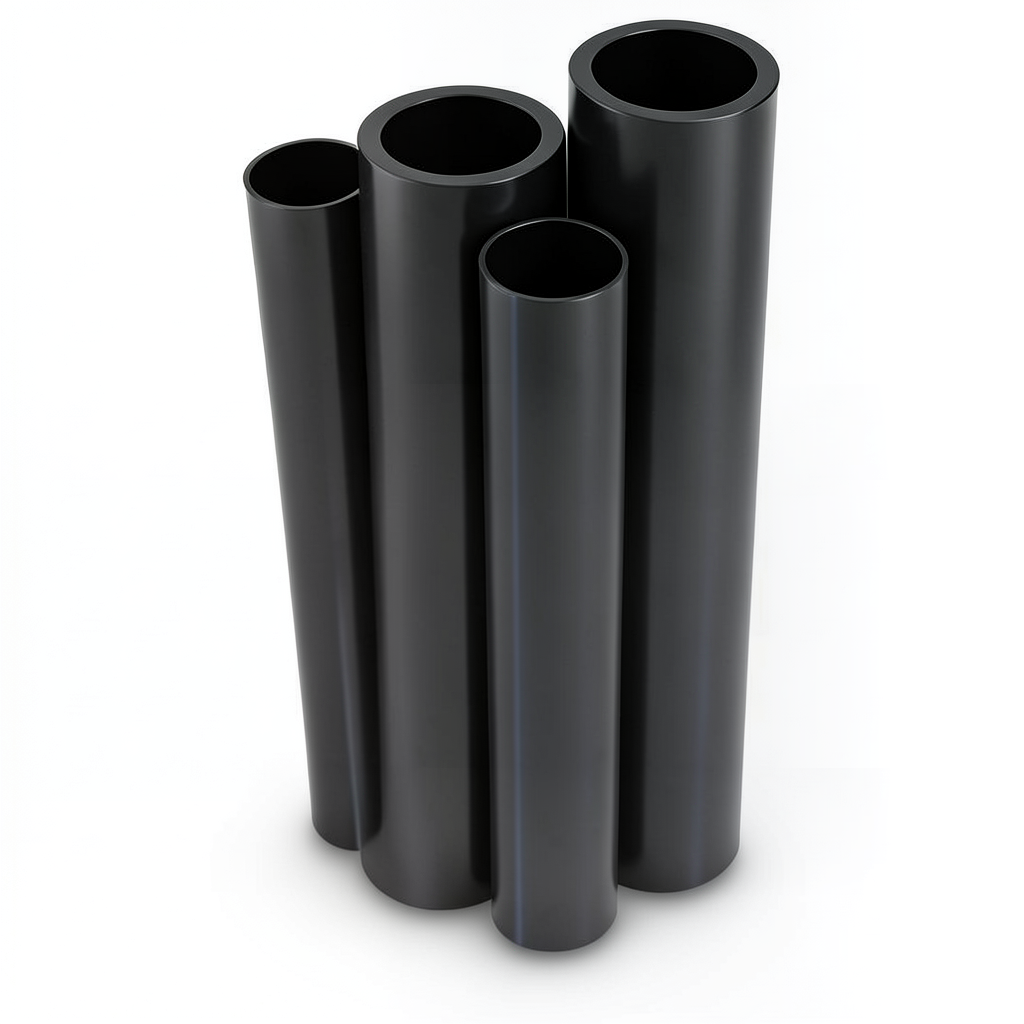 مواسير HDPE PE 100 ضغط 10 بار قطر خارجي 180 مم سمك 10.7 مم لون أسود