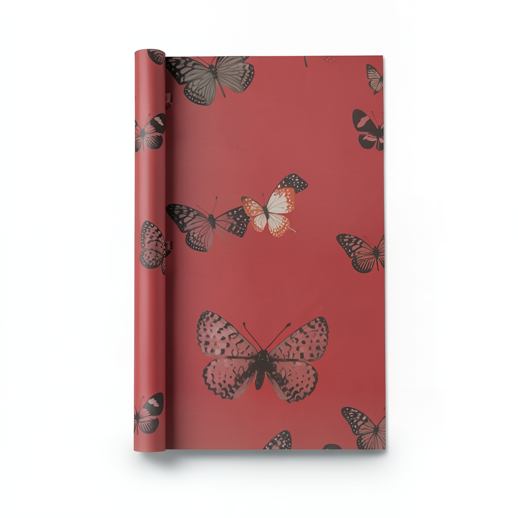 Youthful Wall Covering 15.6m x 106cm Red with Brown and Gray