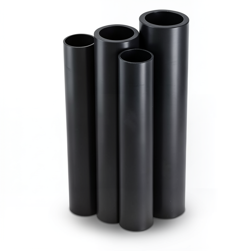 مواسير HDPE PE 100 ضغط 10 بار قطر خارجي 1400 مم سمك 82.4 مم لون أسود