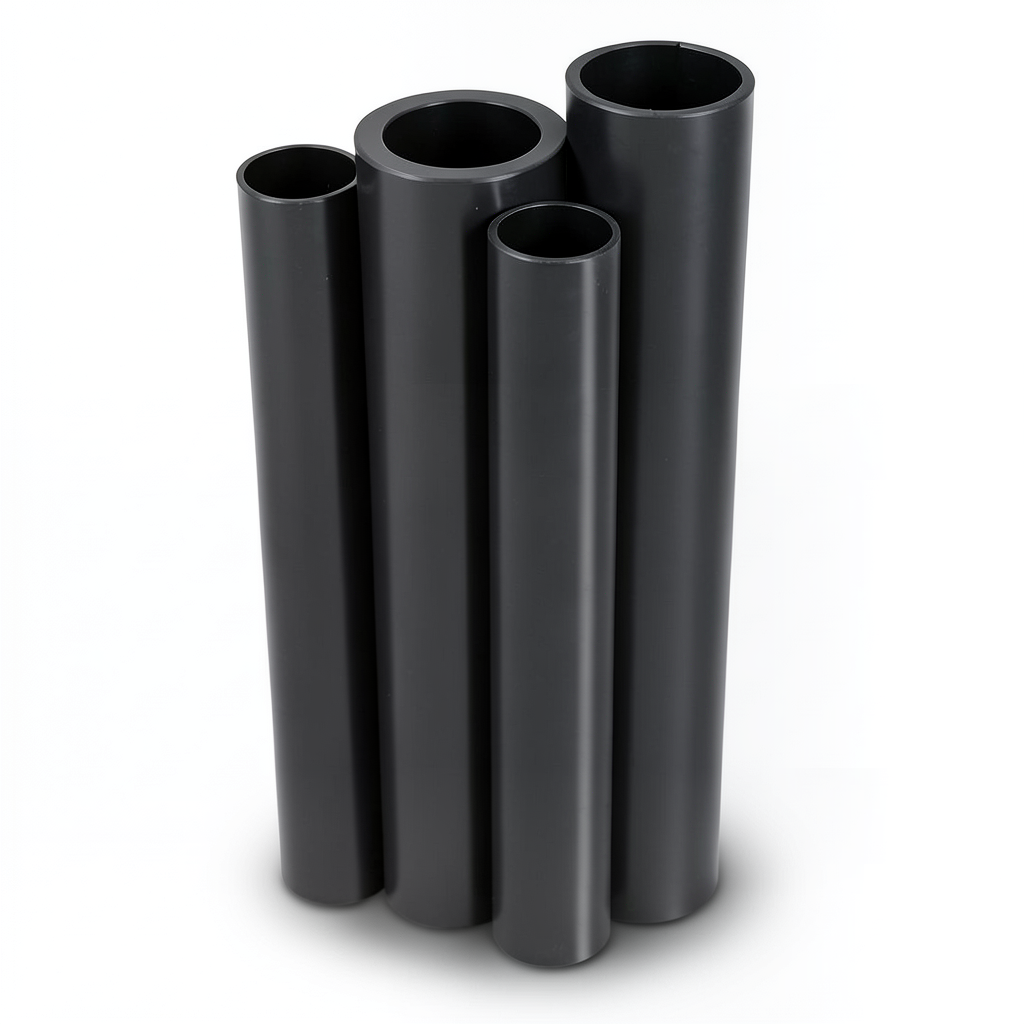 أنابيب HDPE PE 80 ضغط 8 بار قطر خارجي 710 مم سمك 42.1 مم لون أسود