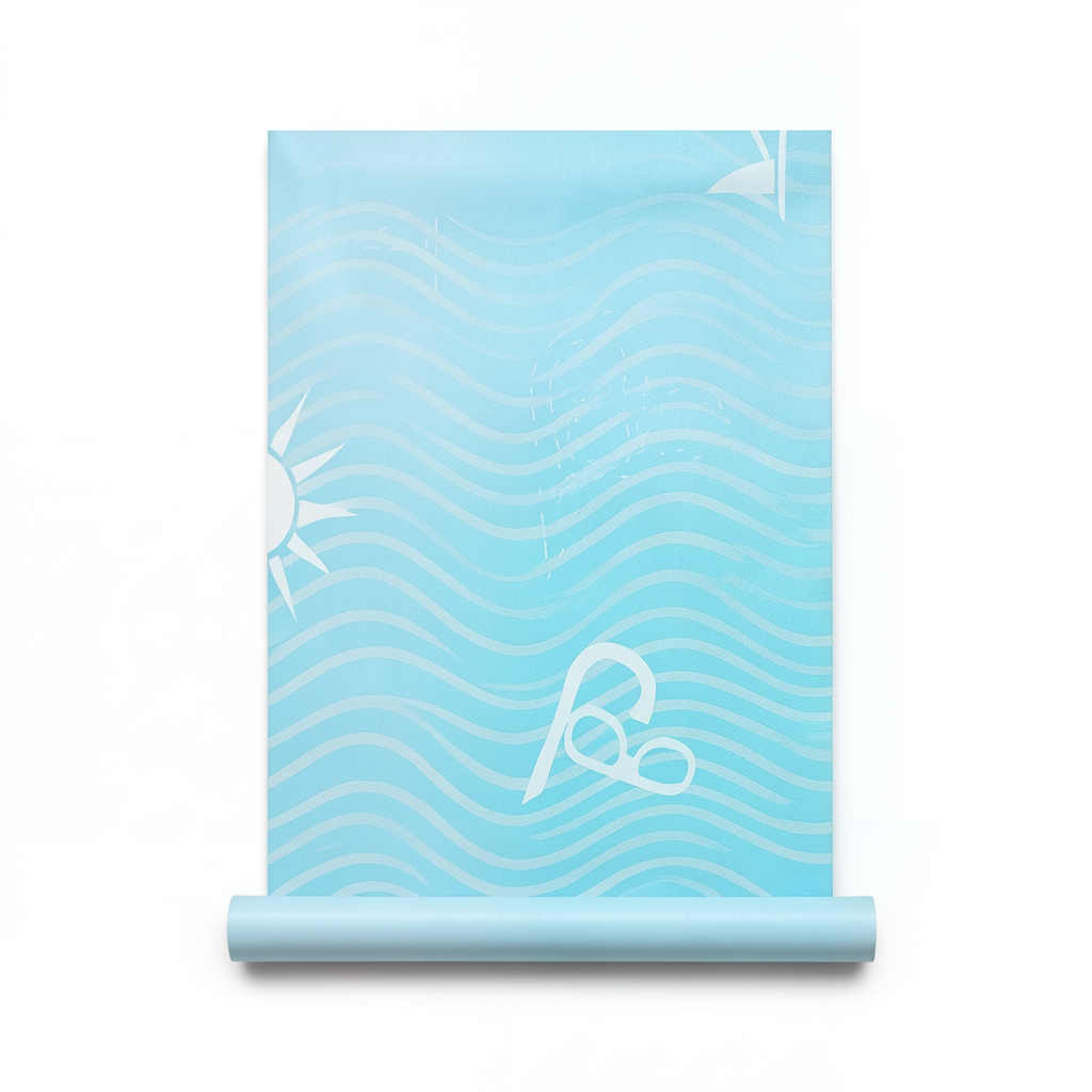 Vinyl Wallpaper Youthful Design 10m×53cm Cyan