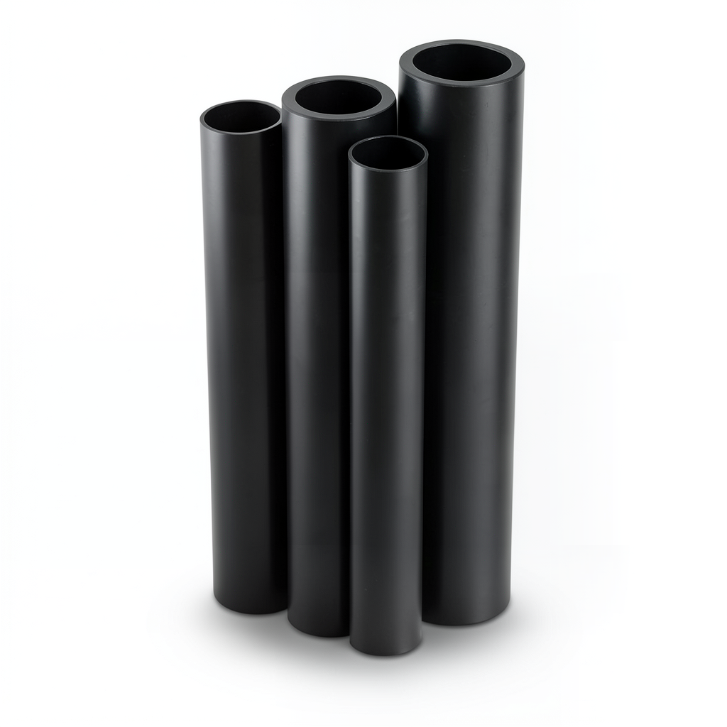 أنابيب HDPE PE 80 ضغط 8 بار قطر خارجي 900 مم سمك 53.3 مم لون أسود
