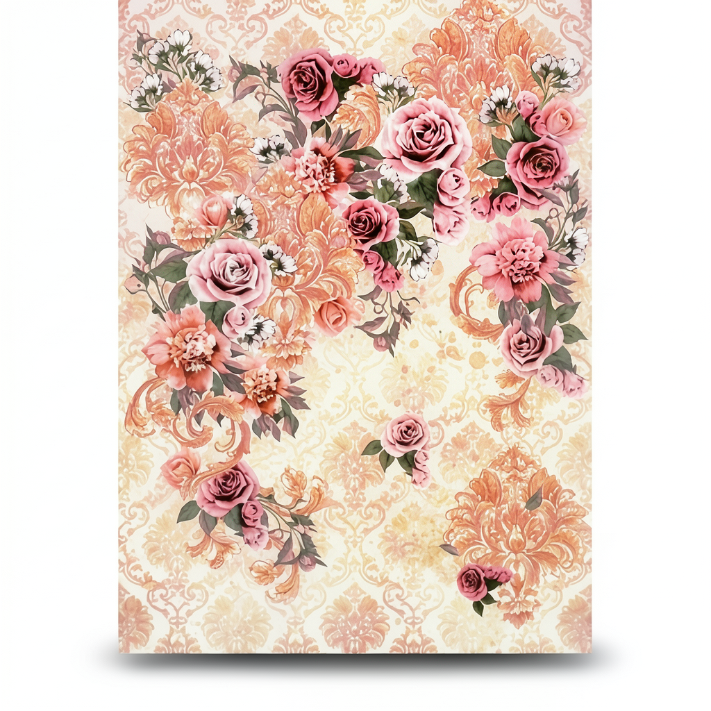 Italian Wallpaper 10m x 0.73m Multicolored Floral Design, Model 25201