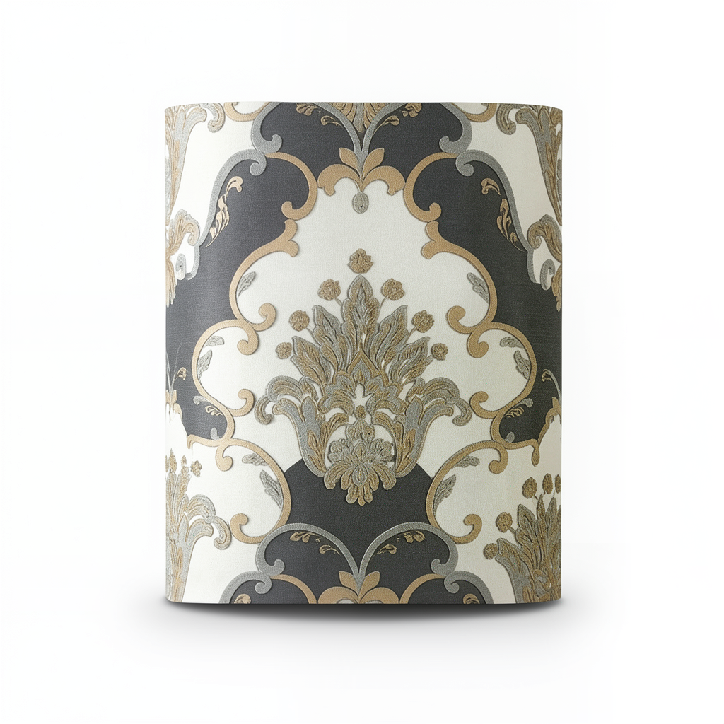 Classic Wallpaper Dark Gray with Beige, Size 10m×1.06m, Model 83005