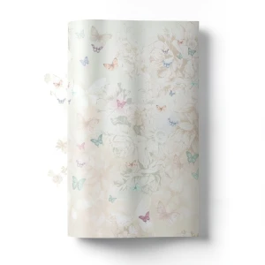 Italian Wall Covering Floral Design 10m x 0.73m Light Beige
