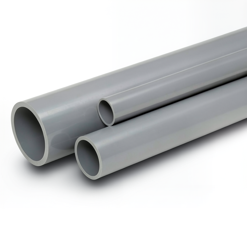 UPVC Pipes Nominal Pressure 2 Bar Outside Diameter 140 mm Thickness 1.8 mm Gray