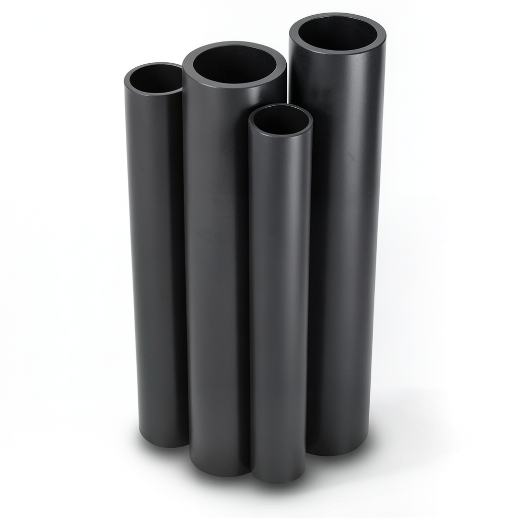 مواسير HDPE PE 100 ضغط 10 بار قطر خارجي 355 مم سمك 21.1 مم لون أسود