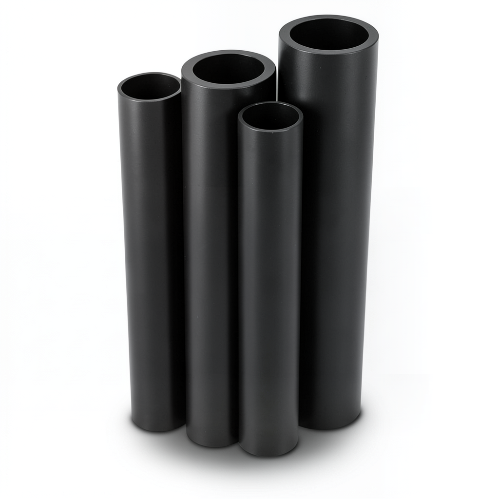 مواسير HDPE PE 100 ضغط 10 بار قطر 900 مم سمك 53.3 مم لون أسود