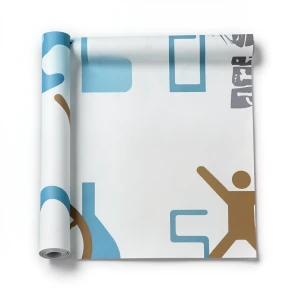 Vinyl Wallpaper Youthful Design 10m×53cm Blue and Brown