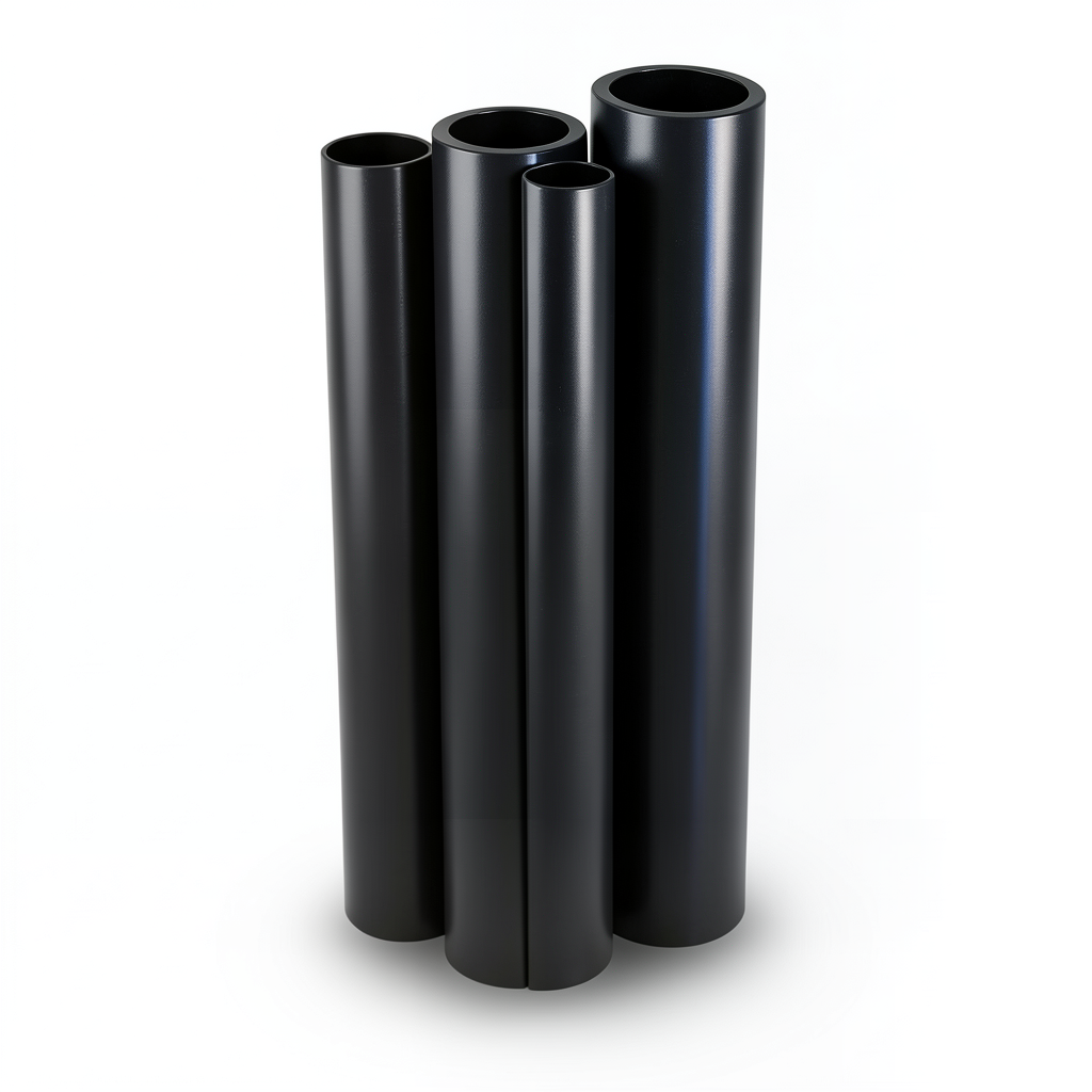 أنابيب HDPE PE 80 ضغط 8 بار قطر خارجي 710 مم سمك 42.1 مم لون أسود