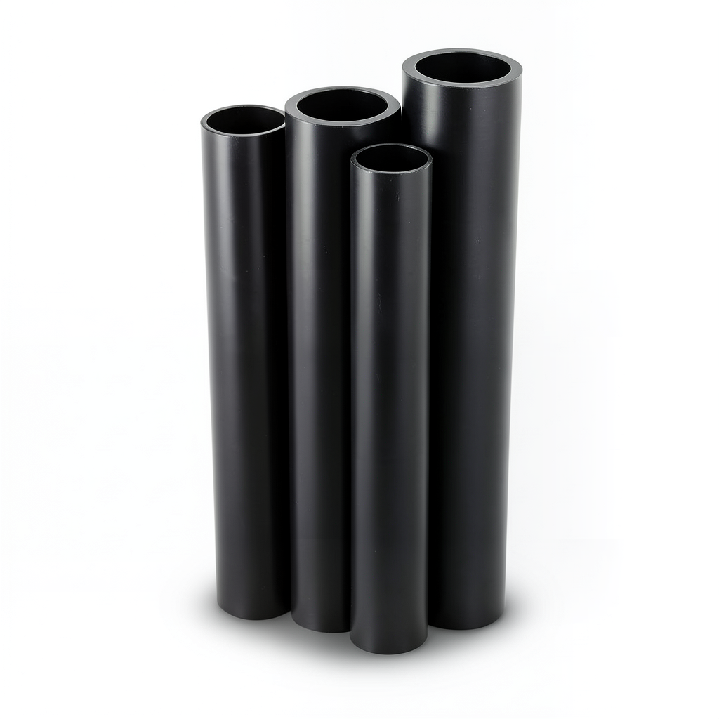 أنابيب HDPE PE 80 ضغط 8 بار قطر خارجي 900 مم سمك 53.3 مم لون أسود