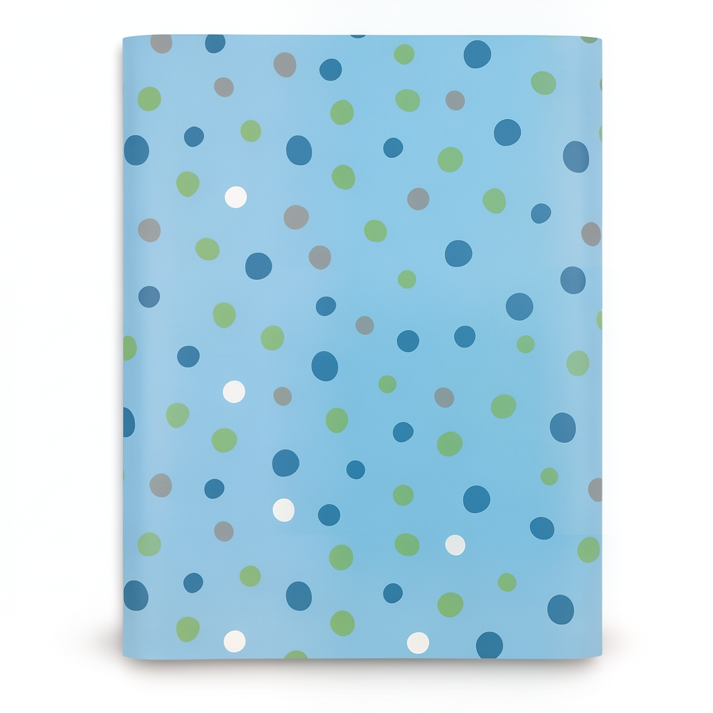 Vinyl Wall Decoration Youthful Design 10m×53cm Blue with Green, Gray & White