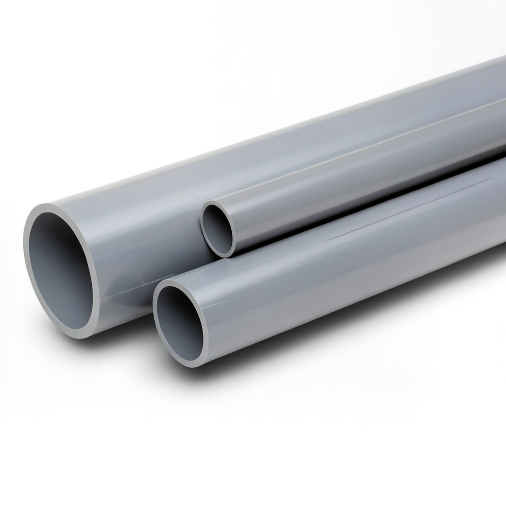 مواسير UPVC ضغط 6 بار قطر خارجي 160 مم سمك 4.7 مم لون رمادي