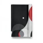 Vinyl Wall Decoration Youthful Design 10m×53cm Black with Red, Gray & White