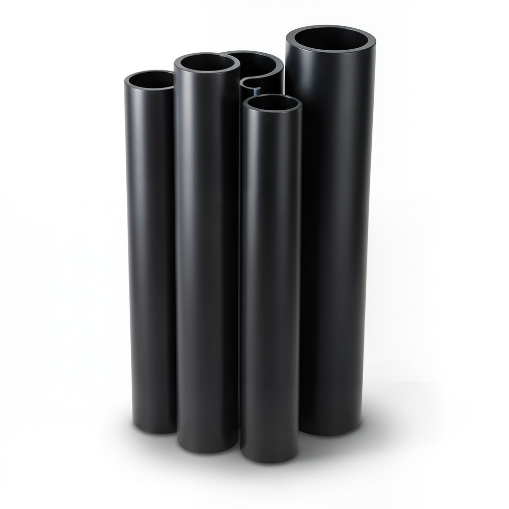 مواسير HDPE PE 100 ضغط 10 بار قطر خارجي 710 مم سمك 42.1 مم لون أسود