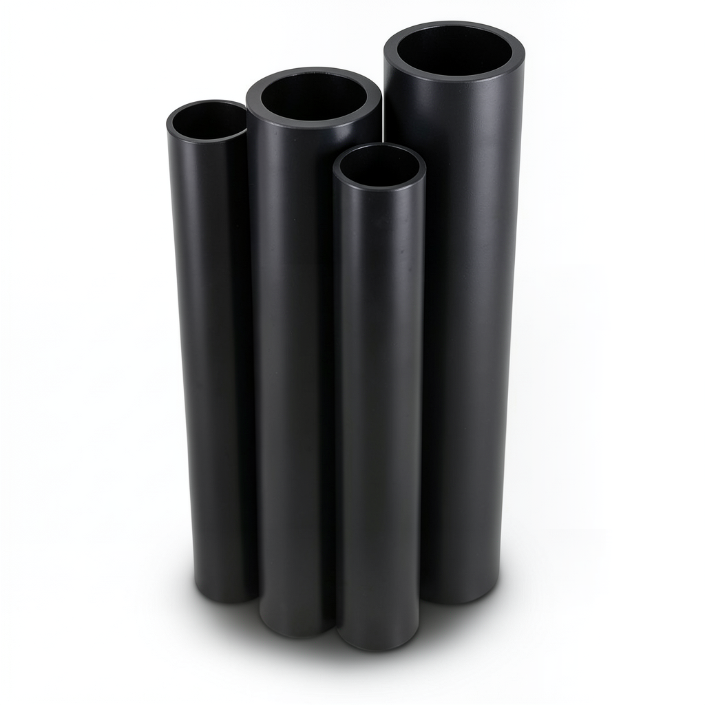 مواسير HDPE بولي ايثيلين عالي الكثافة PE 100 ضغط 12.5 بار قطر خارجي 400 مم سمك 29.4 مم أسود