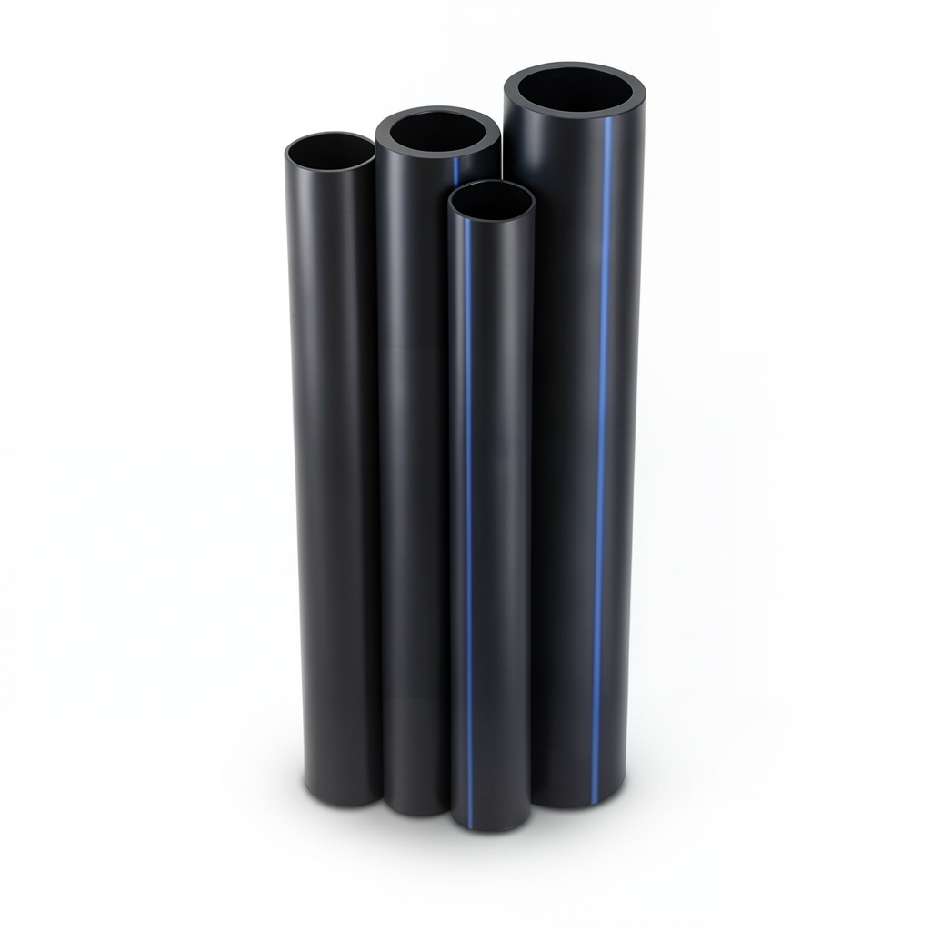 مواسير HDPE بولي ايثيلين عالي الكثافة PE 100 ضغط 12.5 بار قطر 710 مم سمك 52.2 مم لون أسود