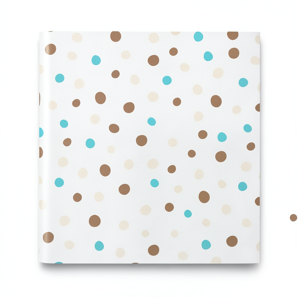 Vinyl Wall Decoration Youthful Design 10m×53cm White Brown Cyan