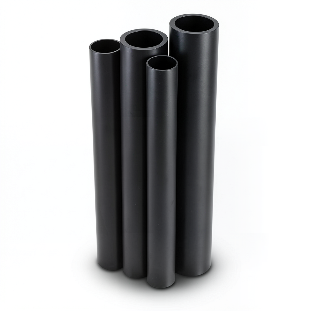 أنابيب HDPE PE 80 ضغط 10 بار قطر خارجي 500 مم سمك 36.8 مم لون أسود